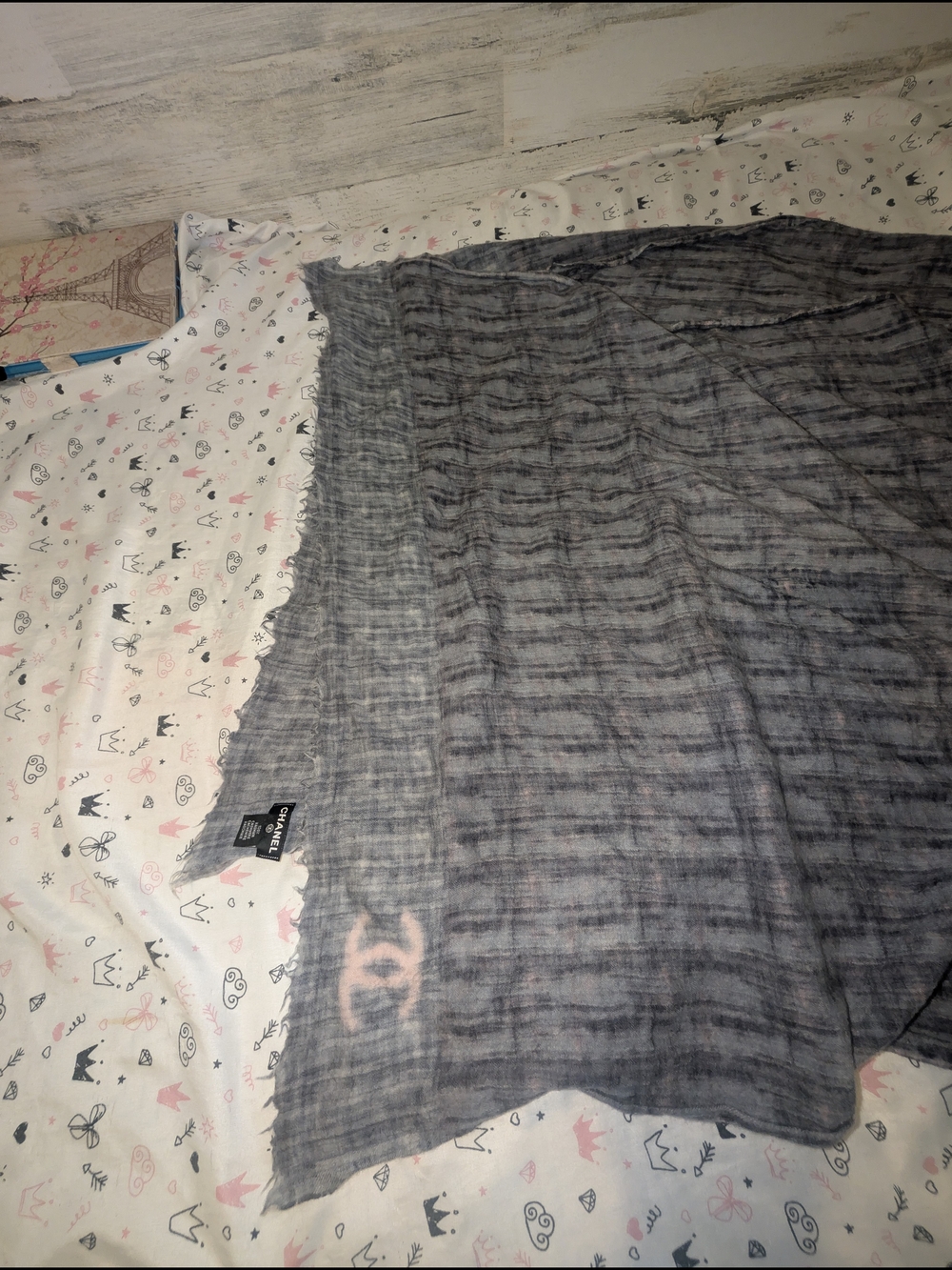 Chanel Cashmere CC Logo Scarf